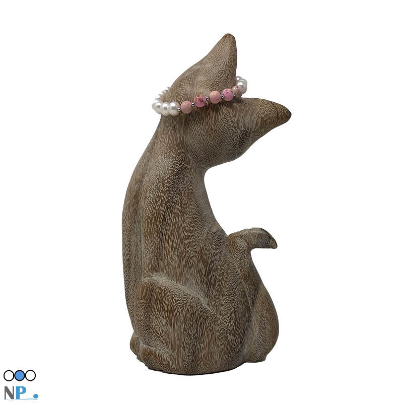 Bracelet mode, tendance, perles de culture blanches authentiques et pierres naturelles roses sediment de la mer rose